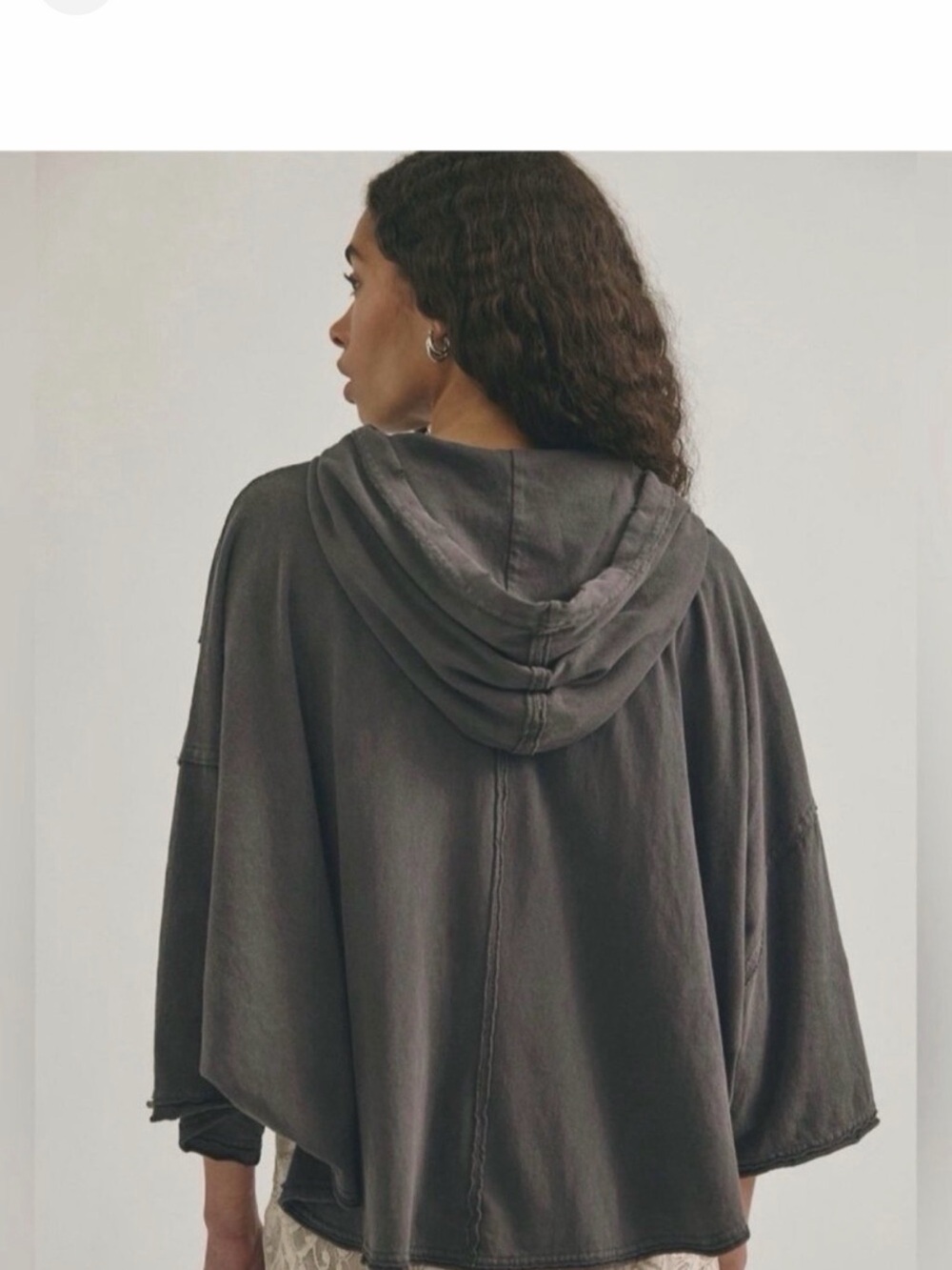 We The Free Oversized Washed Charcoal Come And Go Hoodie XS - Picture 2 of 5
